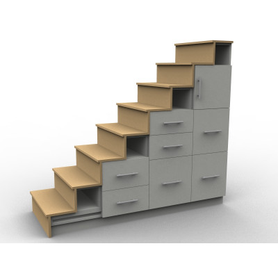 Meuble escalier avec tiroirs 